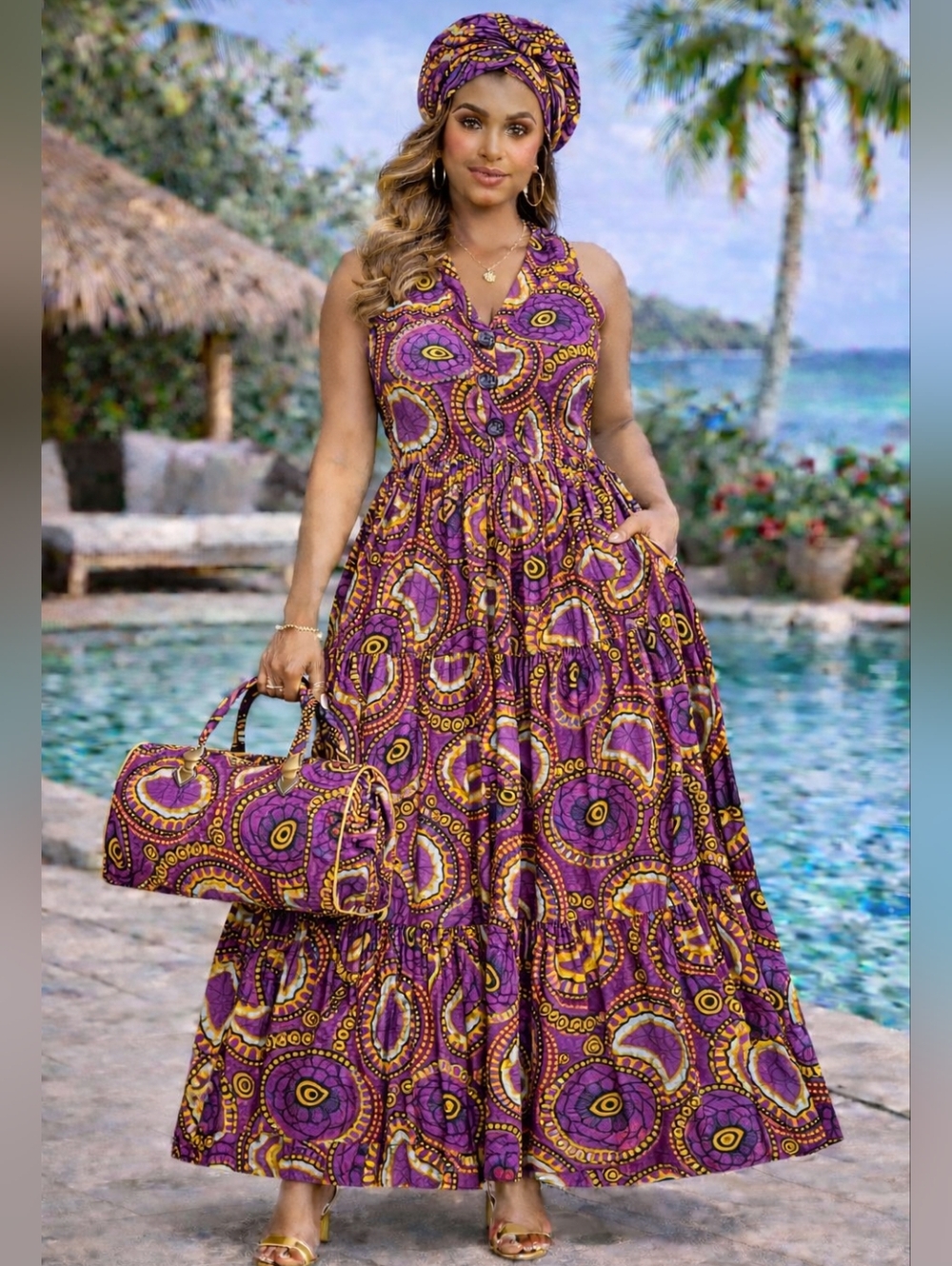 Halter Floral Maxi Dress